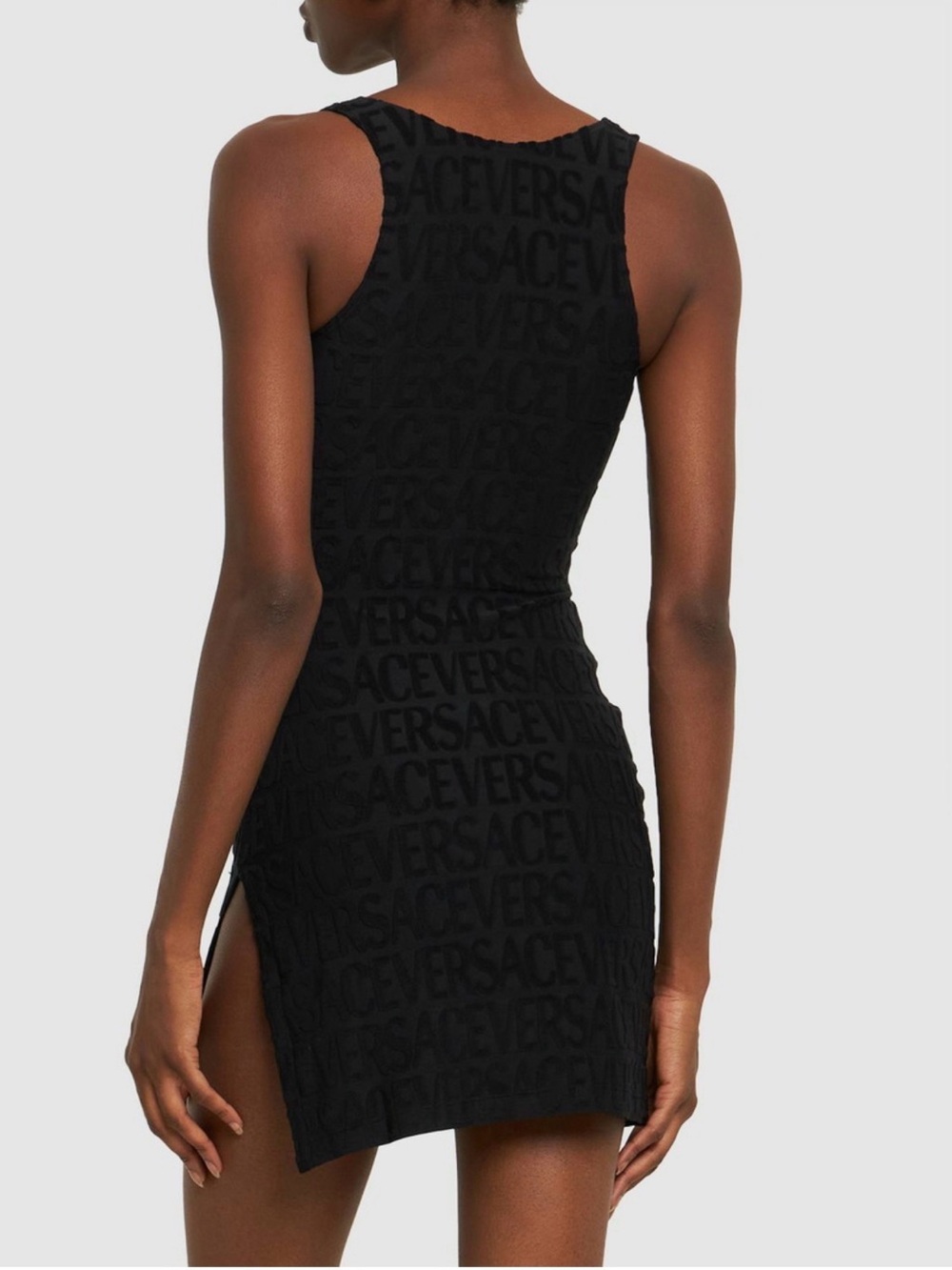 Versace Black jacquard Mini Dress dua lipa la vacanza - Picture 4 of 6